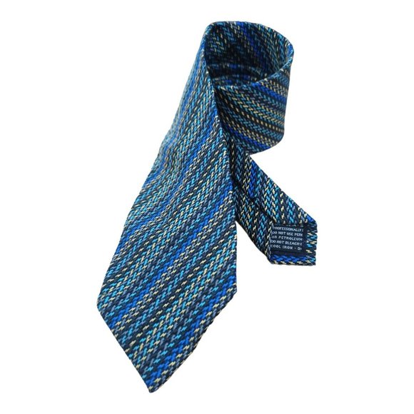 MISSONI Blue Striped Silk Tie ITALY 58"/ 3.5" EC - Picture 3 of 6